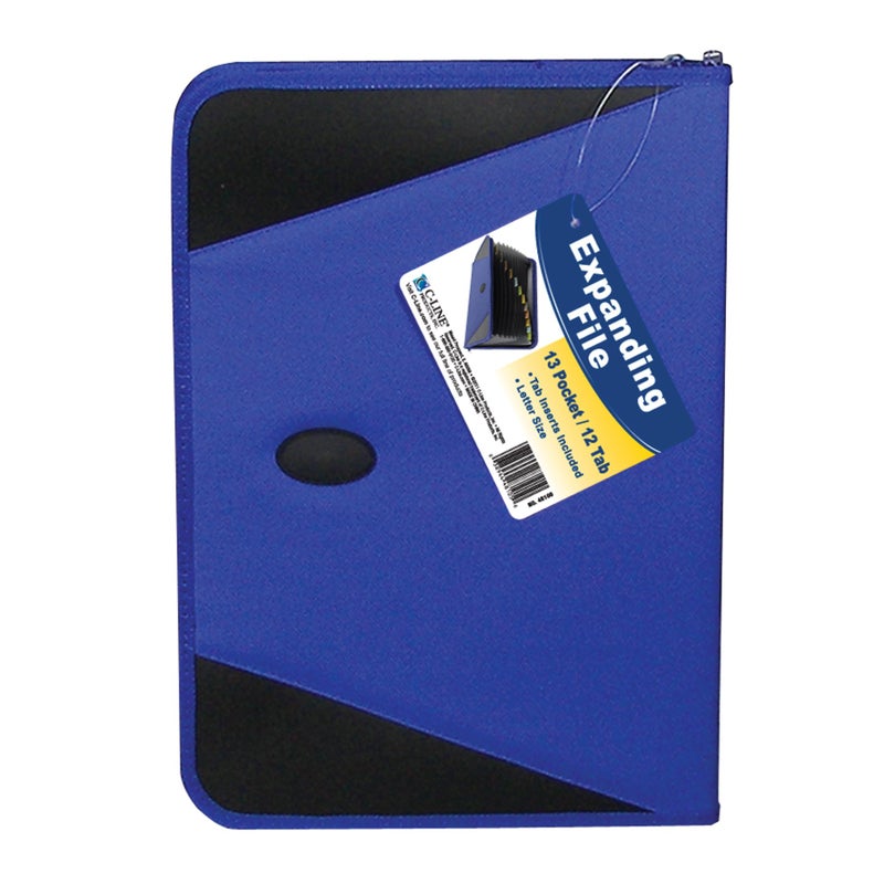 C-Line Expanding File with Zipper Closure, 13-Pocket, Tabbed Dividers, Blue (48105), letter - Image 2